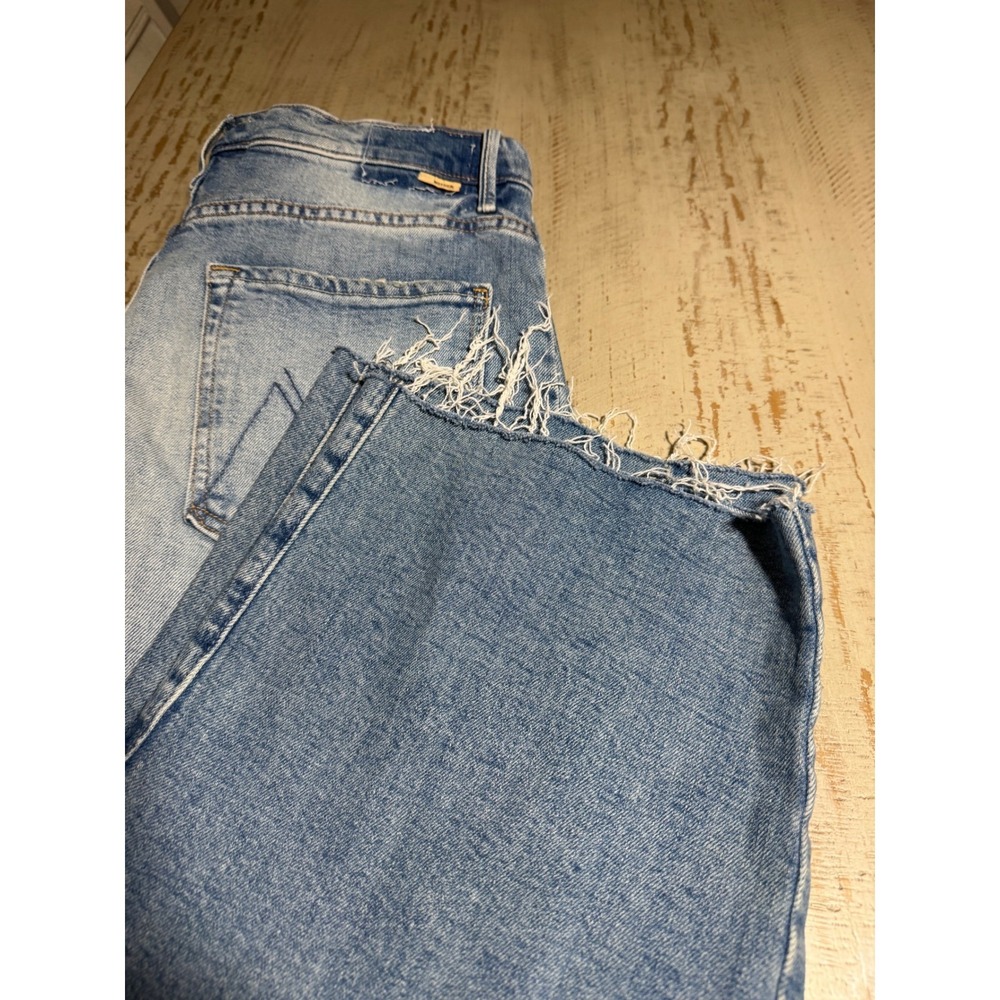 Mother Superior The Half-Pipe Ankle Fray Jeans I Confess Blue Wide Leg Size 31 - Picture 2 of 10